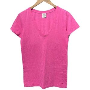 vintage 2000s Y2K plain blank pink Victoria’s Secret short sleeve V-neck T-shirt